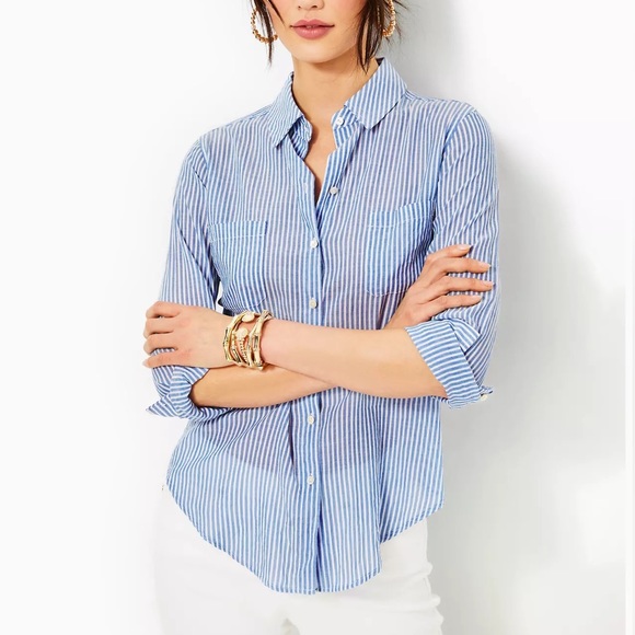 Ulla Johnson Tops - Ulla Johnson from Neiman’s 100% cotton lovely thin blue & white striped blouse